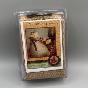 Corn Wagon Quilt Co. A Charm-ing Turkey Fabric Burlap Sewing Craft Kit NIP